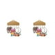 thumbnail image 1 of Pendientes retro grandes flores Qarigey 6 uds joyería mujeres niñas hecho a mano, 1 of 6