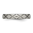 thumbnail image 4 of Titanium Polished Criss Cross Grooved Ring, 4 of 5