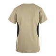 thumbnail image 3 of Hauts de Sarrau à Col en V pour Femmes, Extensibles Doux, Résistants aux Plis, Uniforme Médical d'Infirmière avec 2 Poches, Confortable et Léger, Uniforme de Travail à Manches Courtes, Blouse Imprimée, Kaki, 3 of 4