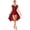 Burgundy, variant on iEFiEL Womens Sheer Mesh Patchwork Lyrical Dance Dress Sleeveless Skirted Leotard Dance Costume Black M