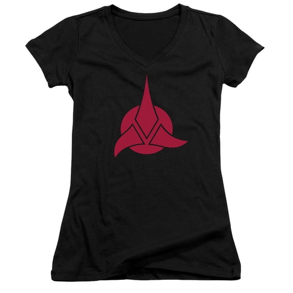 Star Trek Klingon Logo Junior Women's V-Neck T-Shirt Black