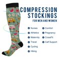 thumbnail image 2 of FORMRS Womens Knee High Socks Casual Long Thick Travel Daily Wear, 2 Pairs, Green Cartoon Trucks Pattern, 2 of 6