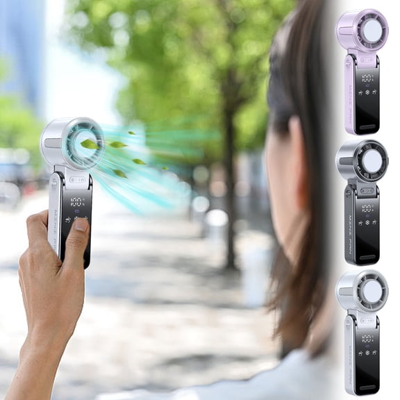 Handheld Fan Neck Hanging Foldable High Speed Ice Cooling Rechargeable Portable Mini Fan for Travel Outdoor by PALIFEUR