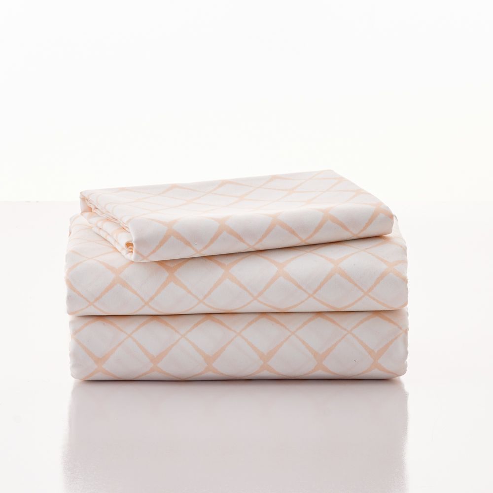 College Dorm Sheet Set in Silas Pink, Twin XL Size, Pink on White