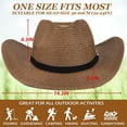 thumbnail image 7 of EINSKEY Straw Cowboy Hats for Men, Western Cowgirl Hat Women Wide Brim Fedora for Beach,Brown, 7 of 7