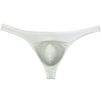 Botmois Mens Solid Nylon Enhance Pouch Jokstrap Bikin Thongs Underwear T-back Low-Waist Tangas Male Lingerie Swimwear G-String Dark Green White L