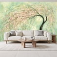 thumbnail image 2 of Peel and Stick Wallpaper Wall Murals Floral Flower Tree Modern Sage Green Decorative 69"H x 96"W Removable Wall Paper Self-Adhesive Wall Decor for Bedroom Living Room Nursery, 2 of 7