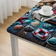 thumbnail image 4 of BANET , Summer Nautical Theme Starfish Shell Fishnet Non Slip Heat Resistant Linen Fabric table cover, Washable Holiday Party Dining Table Mats for Coastal Home Kitchen Decor White, 4 of 7