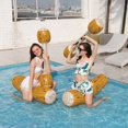 thumbnail image 5 of Vintage Wooden Pattern Inflatable Water Game Set for Adults - 2 Pairs of Floating Seats (137x35cm) & Play Rods (115x20cm) - Portable, Durable Interactive Summer Pool/Beach Toy in PE Bag, 5 of 5