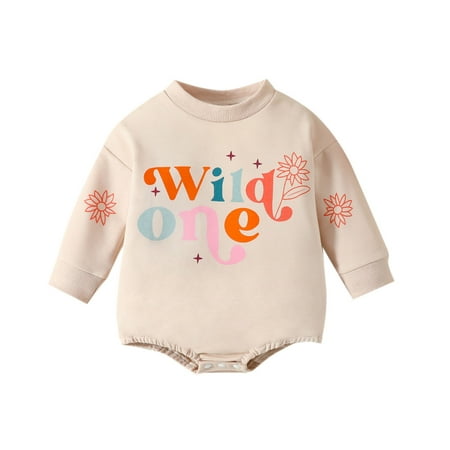 

Boys Girls Long Sleeve Letter Prints Pullover Romper Sweatshirt Bodysuits Fall Baby Girl Clothes Gender Neutral Baby Items 9-12 Month Boy Clothes