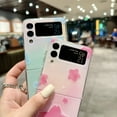 thumbnail image 3 of For Samsung Galaxy Z Flip4/Flip3 5G Phone Case，Shockproof Luxury Blu-ray Cute Cartoon Butterfly/Star,Silm PC Flip Case Cover, 3 of 5
