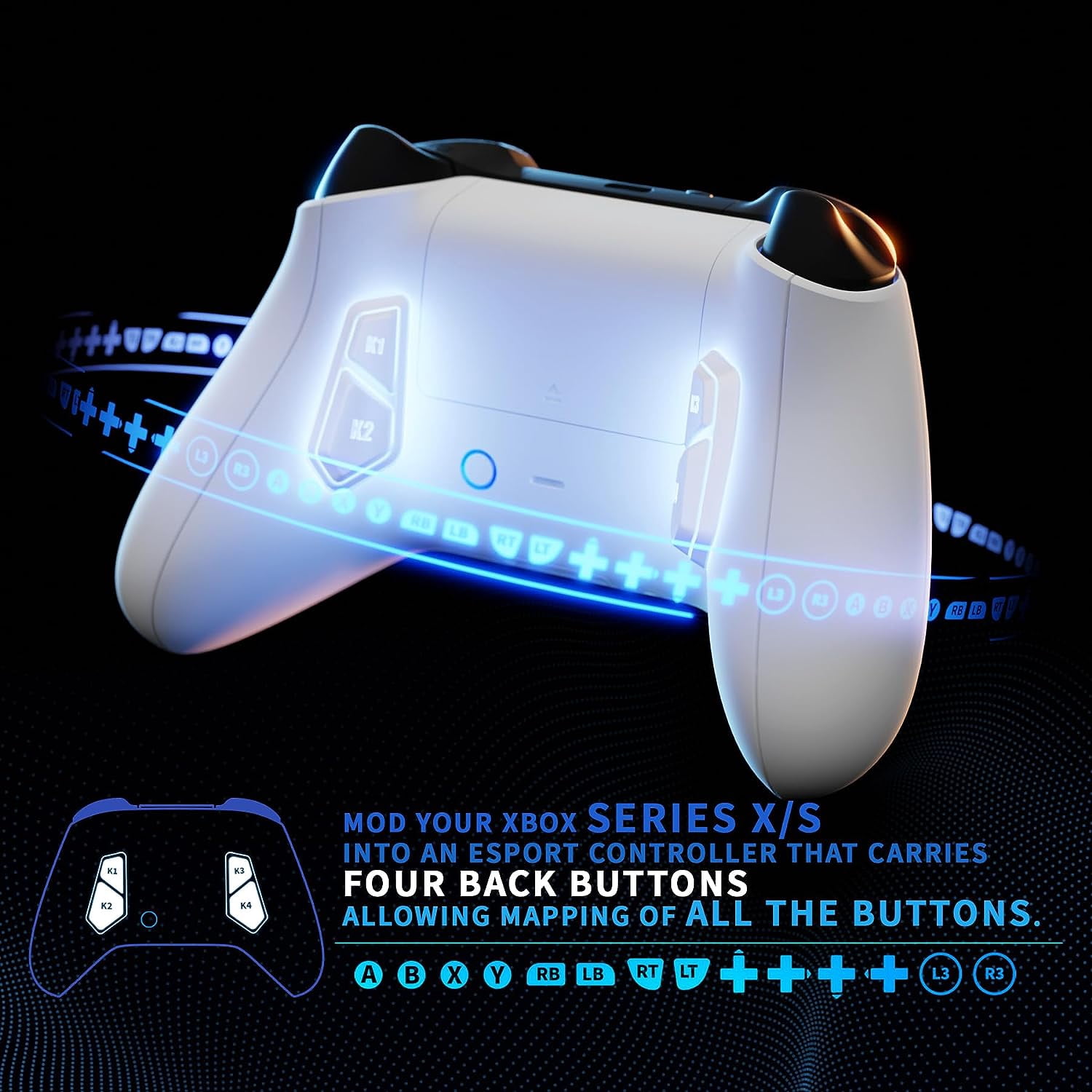 eXtremeRate VICTOR X Remap Kit, 6 Profiles & Chameleon Purple Blue