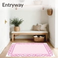 thumbnail image 3 of ODIKA 4'x6' Machine Washable Non-Slip Area Rug, Minimalist Edge Featuring Delicate Interlocking Waves High Traffic Rug, Pink, 461976, 3 of 7