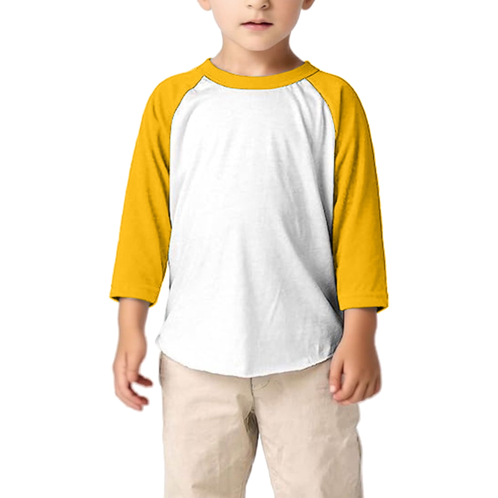 Kid Boy Long Raglan Sleeve Colorblock Letter Number Embroidery Casual T-shirt