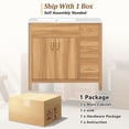 thumbnail image 6 of Euroco 36" Wood Bathroom Vanity with Solid Wood Frame, 2 Soft Close Doors, 3 Soft Close Drawers, Adjustable Shelf, Modern Storage Cabinet for Small Bathrooms, 6 of 7