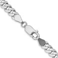 thumbnail image 4 of Auriga Fine Jewelry 14K White Gold 4.5mm Flat Beveled Curb Bracelet 8 inch for Women, 4 of 6