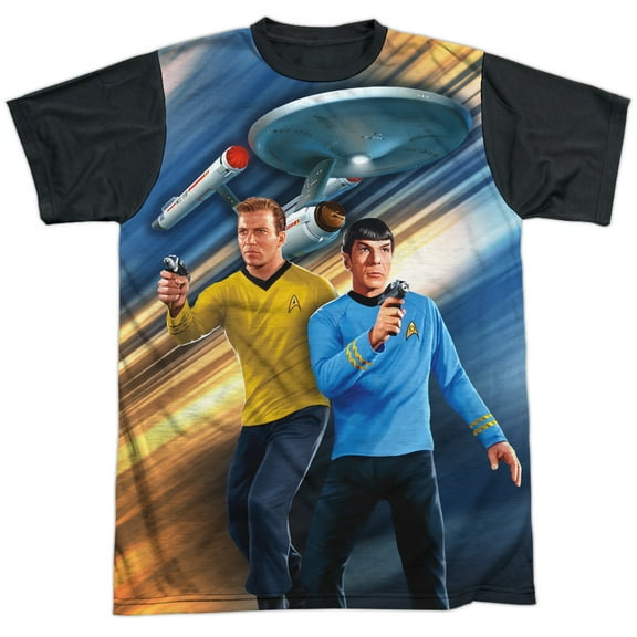 Star Trek - Phasers Down - Short Sleeve Black Back Shirt - Large