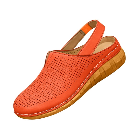 Fashion Clogs for Women Wedge Sandals with Ankle Strap Mesh Breathable Round Toe Slip On Shoes with Arch Support 39