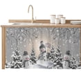 thumbnail image 2 of Grey Christmas Cabinet Curtain 32"Wx55"L, Dustproof Pantry Door Curtain with Self Adhesive Tape, Snowman Winter Snowflake Xmas Tree Tall Storage Cover Privacy Drape for Bathroom Kitchen Laundry Room, 2 of 9