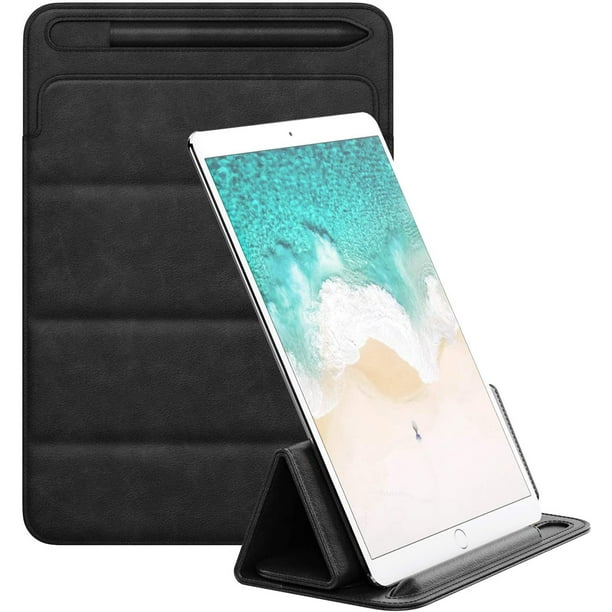 12.9 Inch Tablet Case Sleeve Compatible with iPad Pro 12.9 2021 2020 2018 iPad Pro 12.9 2017 2015 PU Leather Protective Cover Lightweight Tri fold Stand Pouch Case with Pen Holder Black Walmart