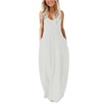 thumbnail image 1 of Youmylove Robes Maxi d'Été pour Femmes Robe Longue Unie à Col Rond Manches Longues Patchwork Mode Confortable Robe de Plage Vacances Soleil, 1 of 6