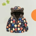 thumbnail image 2 of Generic Kids' Long Sleeve Hooded Windbreaker For Cold Weather Toddler Kids Baby Winter Warm Jacket Outerwear Floral Hooded Zipper Padded Outwear For Girls Or Boys Little Girl Warm Outerwear Clothes, 2 of 8
