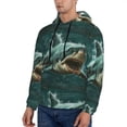 thumbnail image 3 of Pofeuu Abstract Geometric Shark Print Mens Casual Hooded Collar Drawstring Hoodies Pullover Sweatshirts Casual Long Sleeve Shirts-3X-Large, 3 of 7