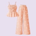 thumbnail image 3 of Bovxnpu Girls Summer Clothing Sets Girls Bow Graphic Tank Top Elastic Waist Wide Leg Pants Sweet Outfit Set, 3 of 4