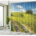 thumbnail image 5 of Ambesonne Spring Shower Curtain, Tuscany Wildflowers View, 69"Wx84"L, Sky Blue Fern Green, 5 of 5
