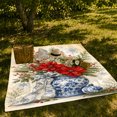 thumbnail image 7 of Winter Poinsettia Blue Chinoiserie Floral Arrangement Christmas, Festive Holiday Scene, Warm Flannel Blanket for Living Room and Reading Nook, Art Lovers Appreciation Gift, Festive Home Decor, 7 of 7
