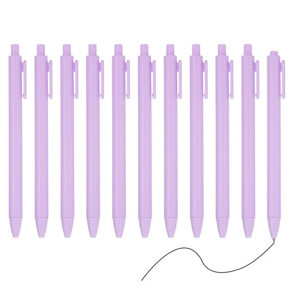 Uxcell 12 Pack Retractable Ballpoint Gel Pens, 0.5mm Fine Point Black Ink Retro Color Smooth Writing Cute Pens for Office Home Supplies Journaling Notebook, Light Purple