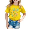 thumbnail image 4 of DJDLJWCJ Graphic Tees Girls T Shirts for Girls Crewneck Cute Printed Tee Shirt Casual Summer Fashion Tops, Yellow 3-4T, 4 of 4