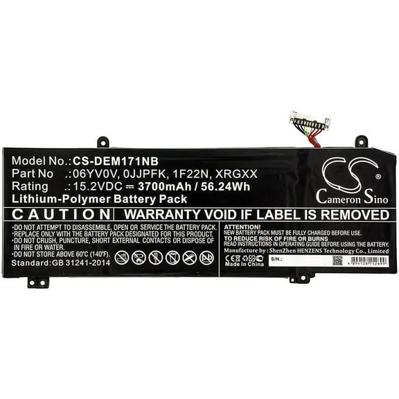 3700mAh 06YV0V 1F22N 0JJPFK XRGXX Battery for DELL G5 5590-D1865B ALW15M-D1523S ALW15M-D1725S Alienware m17 P37E G7 17 7790 ALIE