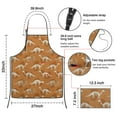 thumbnail image 3 of Brown Cartoon Dinosaurs Skeletons Pattern Apron-Garden Aprons for Women with Pockets-Cotton Linen Waterproof Kitchen Cooking Gardening Aprons Adjustable for Kitchen,Cooking,BBQ and Salon 33x27 Inch, 3 of 7