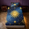 thumbnail image 4 of Homewish Boho Sun Moon Stars Twin Sheets, Astrology Celestial Bedding, 3-Piece, 1 Flat Sheet, 1 Fitted Sheet and 1 Pillowcase, 4 of 6