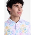 thumbnail image 4 of Birdie Bound Men's and Big Men's Flower Line Print Polo Shirt, Sizes XS-4XLT, 4 of 5
