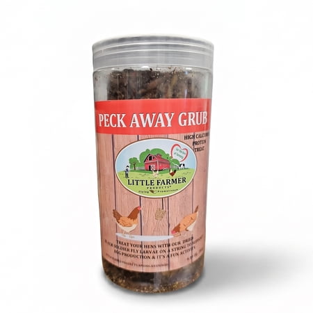 Peck Away Grub Hanging Chicken Treat on String, Black Soldier Fly Larvae for Chickens, High Protein Chicken Snacks and Treats for Laying Hens, 9.87 oz
