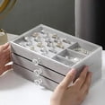 thumbnail image 4 of Organizador de Joyas de Acrílico con 3 Cajones, Apilable, para Guardar Aretes, Collares y Pulseras, Caja para Mujer, B, 4 of 5