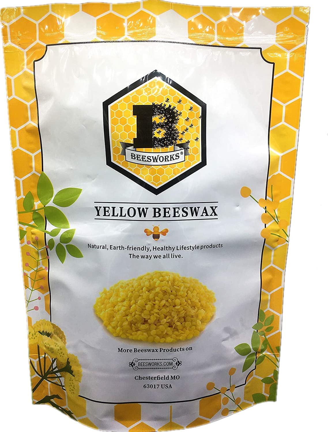 Beesworks Beeswax Pellets, Yellow, 1lb-cosmetic Grade-Triple Filtered