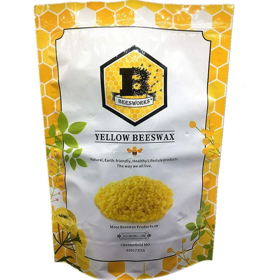 Beesworks 3lb- Beeswax Pellets, Yellow-Cosmetic Grade