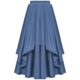 thumbnail image 5 of dazeni Women Steampunk Victorian Skirt Renaissance Gothic Ruffled Pirate Skirts Vintage Elastic Waist Pleated Skirt, 5 of 5