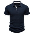 thumbnail image 6 of VgaVtl Polo Mens Shirts Short Sleeve Summer Mens Clothes Button Casual Office Plain Soft Turn Down Collar Blue Shirts, 6 of 8