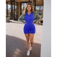 thumbnail image 6 of MINTREUS Women Rompers Short Sleeve V Neck Summer Casual Stretch Overalls Shorts Jumpsuit, 6 of 10