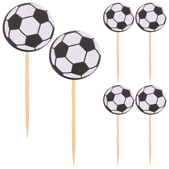 Homoyoyo Football Cake Toppers Multi-Color Paper Sports Decor for Birthday Party 60Pcs