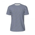 thumbnail image 4 of T Shirt For Men Candy Cane Stripes Mini Navy Blue Harajuku Running Short Sleeve Quick-drying Tshirt, 4 of 7