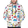 thumbnail image 4 of KLL Summer Print Mens Hoodie Long Sleeve Casual Pullover Hooded Sweatshirt Fashion Drawstring Hoodies with Pocket-X-Large, 4 of 6