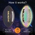 thumbnail image 2 of KPASON Holographic Reflective Glowing Football, official Size 9, Black, 2 of 12