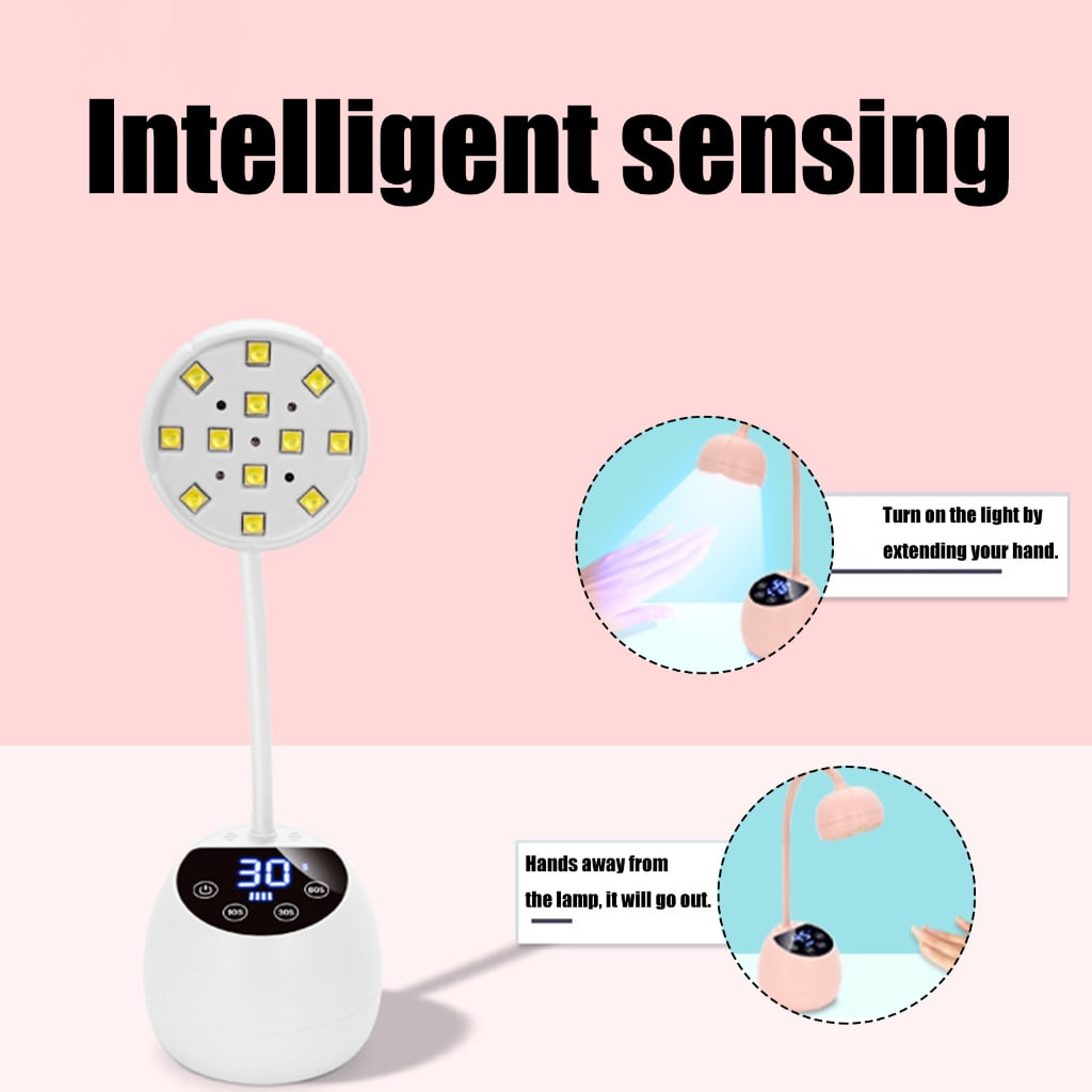 UVS Nails Lamp Gooseneck UVS Light for Gel Nails Polish Flashs LED Nails Lamp with Three Timers Sensors Home Salon