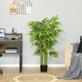 thumbnail image 2 of HOMCOM 4.5' Artificial Bamboo Tree Fake Plant in Pot Indoor Decoration, 2 of 10
