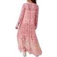 thumbnail image 3 of Free People Womens See It Through Floral Print Long Maxi Dress, 3 of 3
